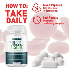 (1 Pack) Herbal Flow Blood Restore Advanced Support Vitamin Supplement 60 Caps
