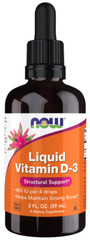 Now Foods Liquid Vitamin D-3, 2 fl oz 527 Serving 400 IU 03/2025EXP