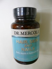 Dr Mercola Hair,Skin and Nails 30 Caps w Biotin, Keratin, Hyaluronic Acid 04/27