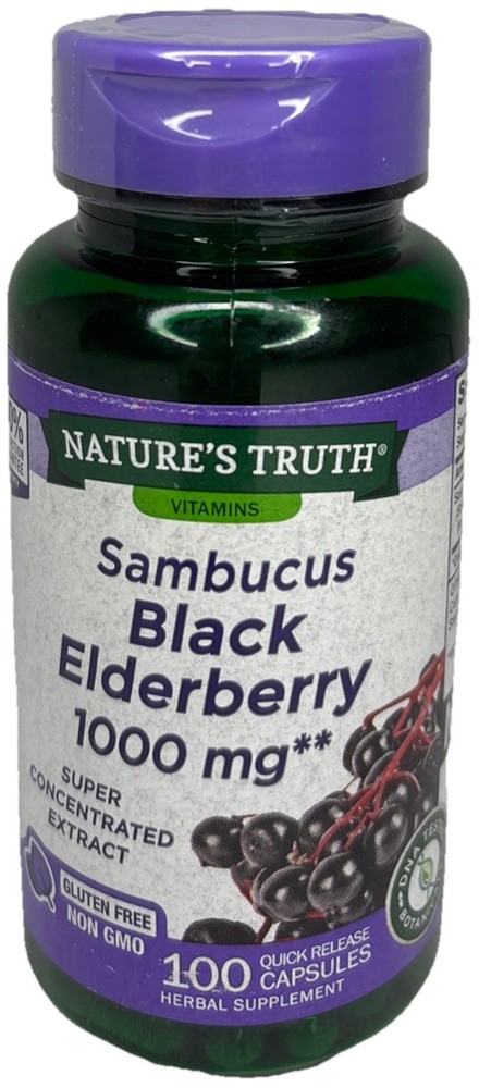 Sambucus—Black Elderberry Extract 1,000 mg—100 Caps—See Below—SHIPS IN 24 HOURS—