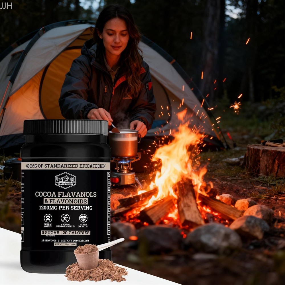 1200mg Black Forest Flavonoids Flavanol Cocoa Ground + Premium Supplements