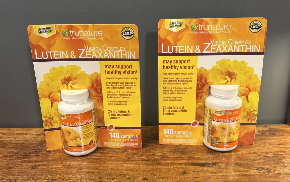 2x TruNature Vision Softgels Complex Lutein and Zeaxanthin 140 Count EXP. 1/2028