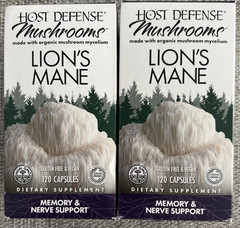 Host Defense Lion’s Mane Mushroom 2 Pack 120 Capsules Brain & Nerve Health 04/26