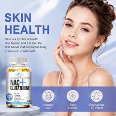 Daitea NAC + Glutathione Supplement , Supports Liver & Skin Health,120 Capsules