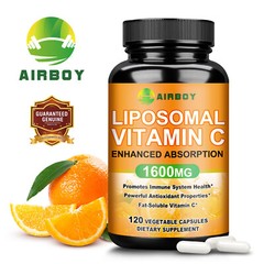120pcs Liposomal Vitamin C 1600mg – High Absorption, Fat Soluble Vit Supplements