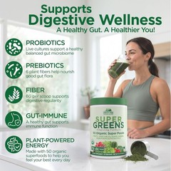 Country Farms Organic Super Greens Powder, 50 Organic Superfoods, Daily Greens