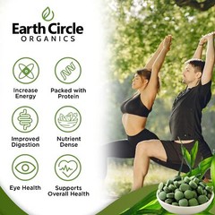 CHLORELLA TABLETS Superfood Pure Green Algae 400ct 2 Pack EARTH CIRCLE ORGANICS