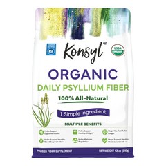 Konsyl USDA Organic Psyllium Husk Powder – 12oz, 60 Servings, Natural Unflavo…