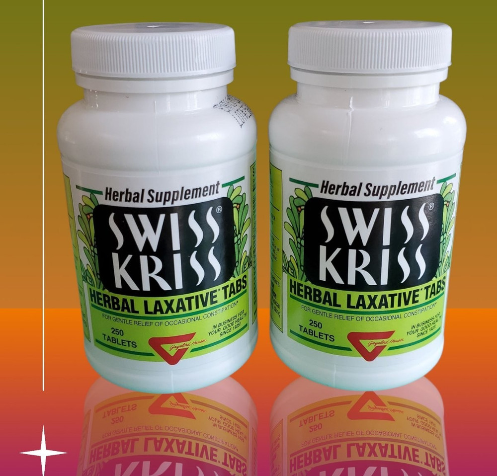 2 Pack (250 + 250 tablets) Swiss Kriss, Herbal Laxative, EXP. 2030