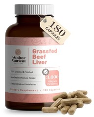 BEEF LIVER Grass Fed Vitamins A B12 Iron Protein 180 Caps MOTHER NUTRIENT