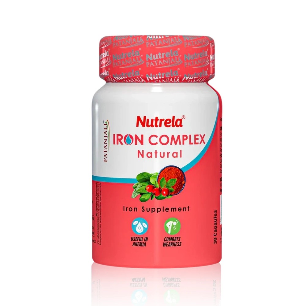 Patanjali Nutrela Iron Complex Natural Supplement, 30 Capsule