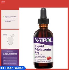 Liquid Melatonin 1mg Berry Flavor Sleep Aid for Adults 2 Fl Oz 15 Servings
