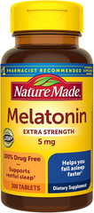 Melatonin 5Mg Extra Strength Tablets, 100% Drug Free Sleep Aid, Sleep Supplem…