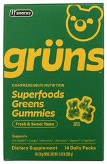 Gruns Dietary Supplement Superfoods Greens Gummies 14 Packs 9 G 1Bag 1 Pack