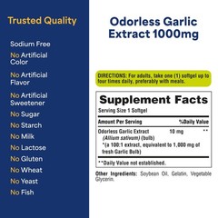 Odorless Garlic Softgels 250 Count – Premium Rapid Release Dietary Supplement