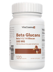VitaCosmoX Beta Glucan 1-3, 1-6 Capsules 500mg, 120 Veggie Capsules