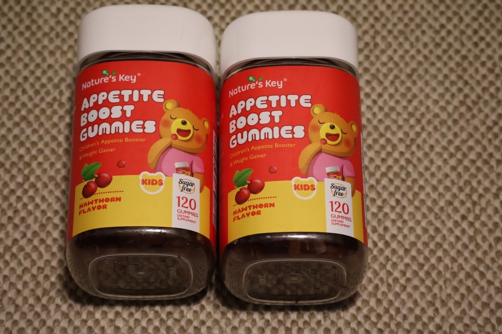 2 Nature’s Key Appetite Boost Gummies for Kids 120 Ct. Each, Hawthorn Flavor