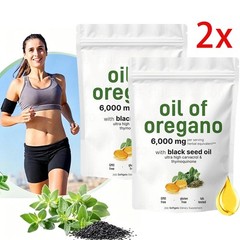 2 Pack Oil of Oregano & Black Seed Softgels Count with Carvacrol,Immune Support