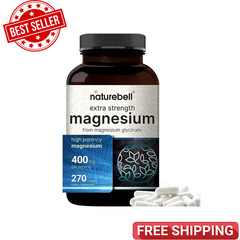 Glicinato De Magnesio De Maxima Potencia 400 Mg 270 Capsulas– 100% Chelated Max