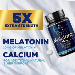 Melatonin 10mg Tablets Extra Strength Sugar Free Sleep Support for Adults
