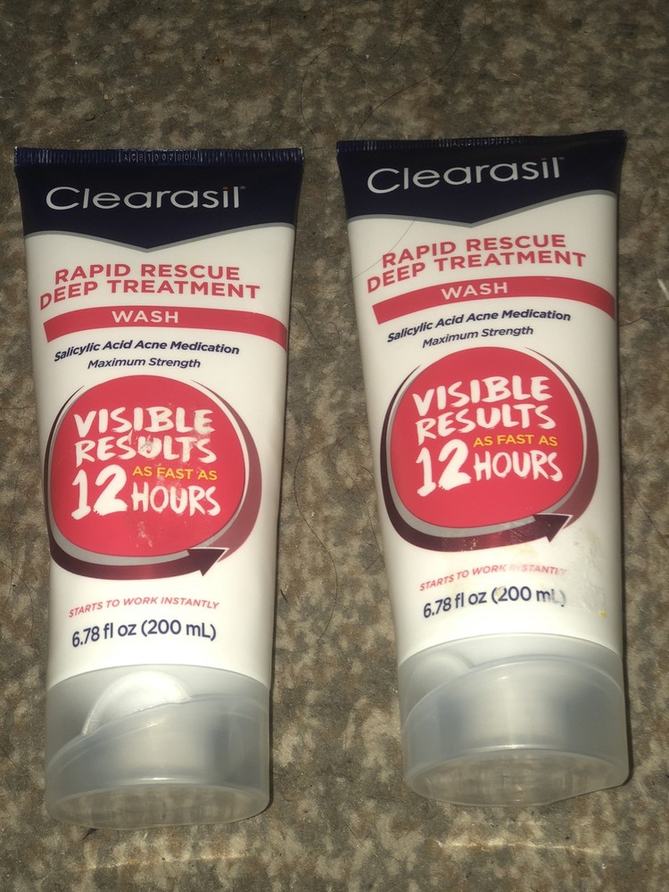 2 Clearasil Rapid Rescue Deep Treatment Wash 6.78 Fl Oz Exp 11/26