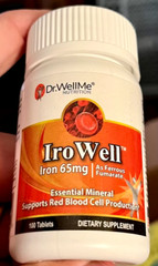 Dr.WellMe Nutrition IroWell Red Blood Cell Production (30 Caps/65mg Iron) – NIB!