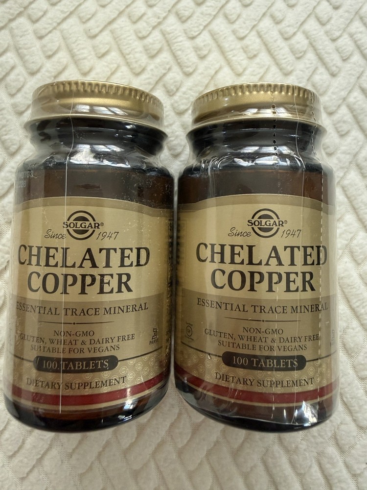 Solgar Chelated Copper 2*100 Tablets.Exp 11/28