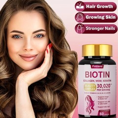 24-in-1 Advanced Hair Growth Vitamin B Complex | Biotin 30,000mcg, Collagen Zinc