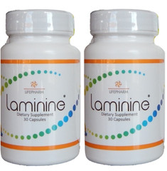 2 AUTHENTIC LifePharm Laminine Cellular Health 30 Ct Fresh & Sealed EXP 07/2025!