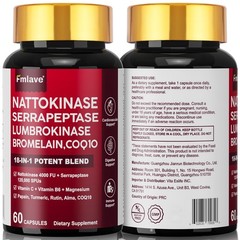 3x Nattokinase 4,000 FU Heart & Cardiovascular Health Circulatory Support 180ct
