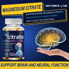 Magnesium Citrate Capsules 1000mg Per Serving – Hight Potency Capsules 120 cap
