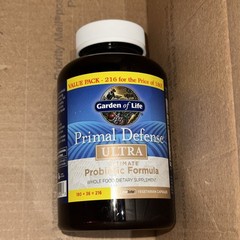 GARDEN OF LIFE PRIMAL DEFENSE ULTRA ULTIMATE PROBIOTIC 216 CAPSULES EXP 1/26 +