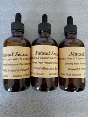 (3) Natural Source Colloidal Zinc & Copper with 72 trace minerals – 4 oz dropper