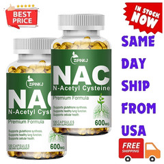 N-Acetyl L-Cysteine ( NAC) 240 CAPS Gluten free 600Mg 2 bottles Non GMO 240 Cap
