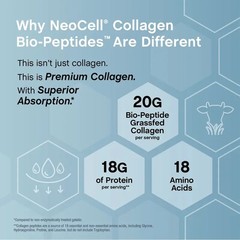 NeoCell Collagen Peptides Powder 20oz – Grass-Fed with 18 Amino Acids