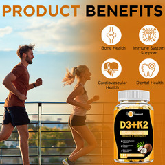 Vitamin D3 5000IU and K2 MK-7 200mcg – 120 Capsules – Immune Support Wellness-