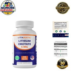 Brain Health Optimizer: 240 Vegetarian Lithium Orotate 5mg Capsules – USA Made