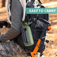 CIVAGO 32 oz Glass Water Bottle with Straw and Handle, 32 Ounces, .Army Green