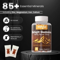 Shilajit Pure Himalayan Shilajit Gummies for Men, Gummies With 85+ Trace Minera
