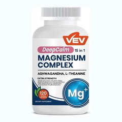 1-3 Pack VEV DeepCalm 15 in 1 Magnesium Glycinate & Citrate Complex 120 Capsules