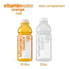vitaminwater Rise Zero Sugar Orange Flavored Water Beverage, 16.9 fl oz, 12 Pack