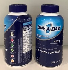 One A Day Men’s Complete Multivitamin/Multimineral Supplement, 300 ct- 2 BOTTLES