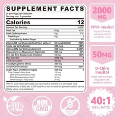 Myo-Inositol & D-Chiro Inositol Gummies for Women 2000Mg + 50Mg, 40:1 Ratio Inos