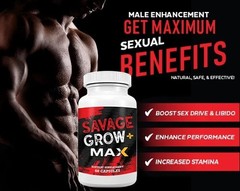 Savage Grow MAX 60 capsules Male Enhancement Supplement | pack of 1 | Free ship