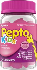 Children’s Digestive Care: Pepto Bubble Gum Gummies, 2 Packs for Stomach Relief