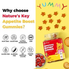 2 Pack Appetite Booster Gummies Sugar Free, Suitable for All Ages 60Ct