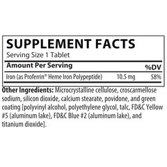 Proferrin ES 10.5mg of high Absorbing Heme Iron Polypeptide. Made in the USA….