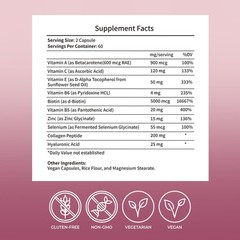 AskTaTa Hair Skin & Nails Vitamins Supplement for 1 Count (Pack of 1), White