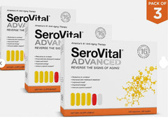 SeroVital Advanced 120 Ct +60 Tablets 30 Day Dietary Supplement ( Pack of 3 )