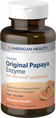 American Health Chewable Multi-Enzymes, Original Papaya, 250 Count Vegan Non-GMO